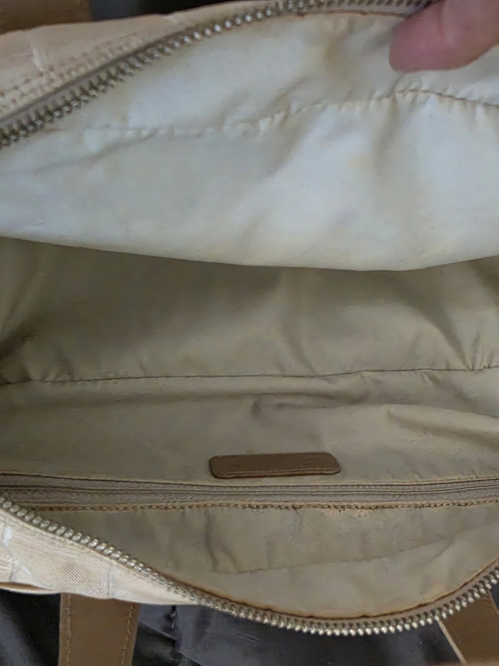 AUTHENTIC CHANEL Beige Top-Handle Satchel with Signature Monogram - Picture 5 of 8